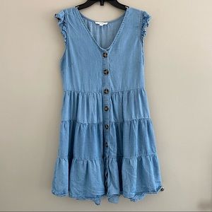 Mine Ruffled Jean Dress (Size S)